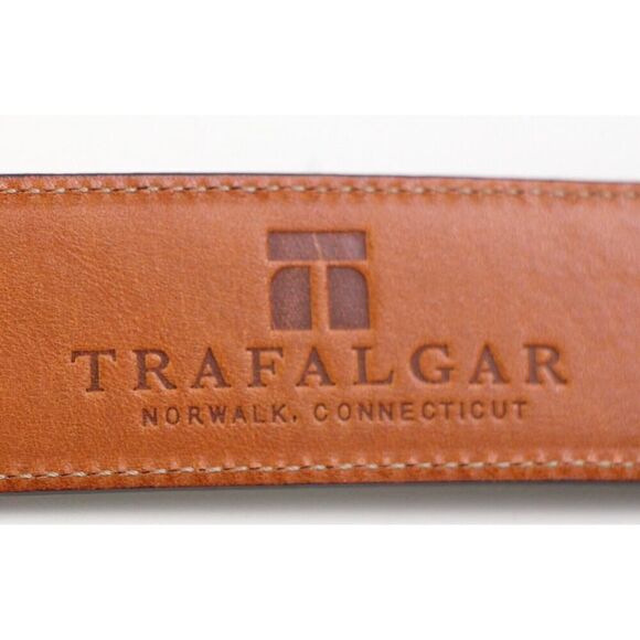 Trafalgar BROWN GENUINE LEATHER 1 1/8"Wd CASUAL DRESS MEN'S BELT Sz 42/105 (X11 - Picture 7 of 15